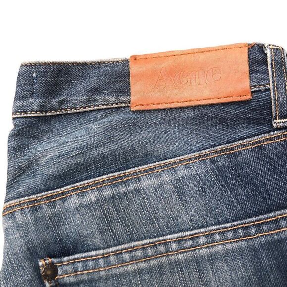 Acne Studios Designer Jeans Max Shaved Size 31 Blue - Picture 10 of 14